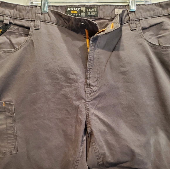 Ariat Men's Rebar Canvas Work Wear Charcoal Cargo Gray Pants Size 44×32 - Picture 1 of 12